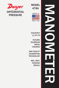 Thumbnail of document Manual - 476A/478A Single and Differential Pressure Digital Manometer
